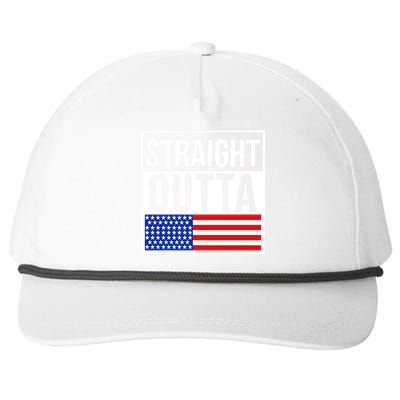 USA Straight Outta United States of America 4th of July Snapback Five-Panel Rope Hat