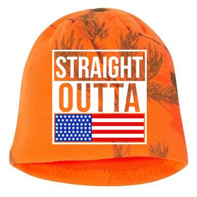 USA Straight Outta United States of America 4th of July Kati - Camo Knit Beanie