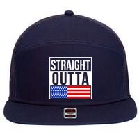 USA Straight Outta United States of America 4th of July 7 Panel Mesh Trucker Snapback Hat