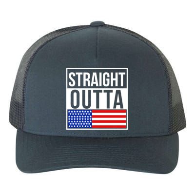 USA Straight Outta United States of America 4th of July Yupoong Adult 5-Panel Trucker Hat