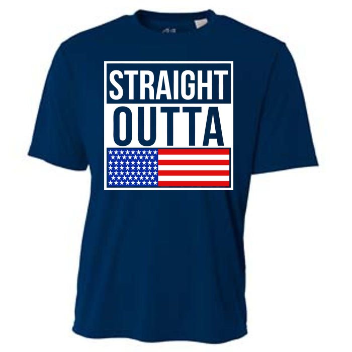 USA Straight Outta United States of America 4th of July Cooling Performance Crew T-Shirt