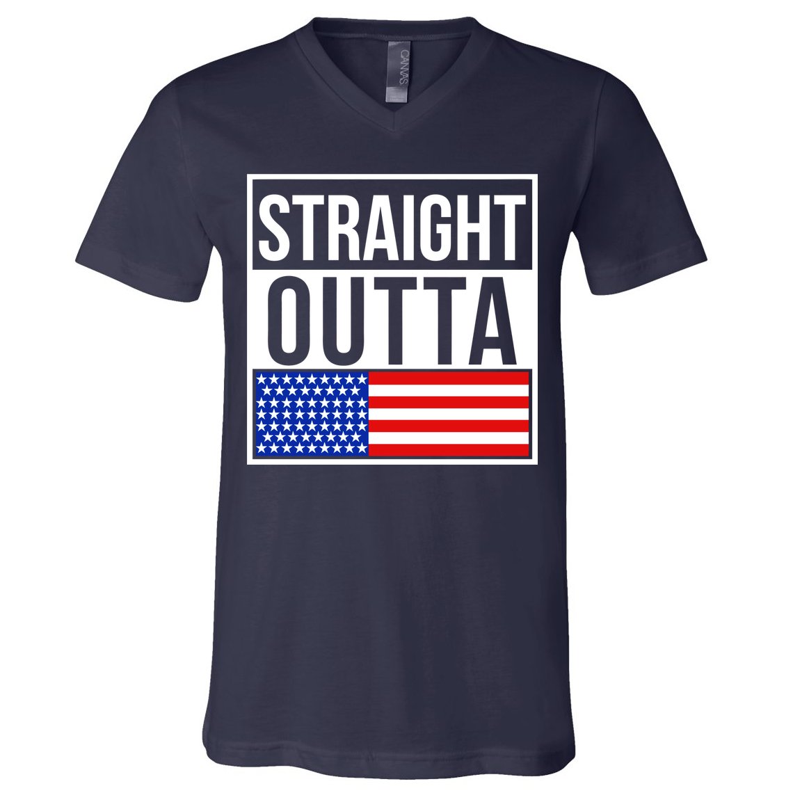 USA Straight Outta United States of America 4th of July V-Neck T-Shirt