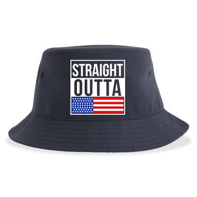 USA Straight Outta United States of America 4th of July Sustainable Bucket Hat