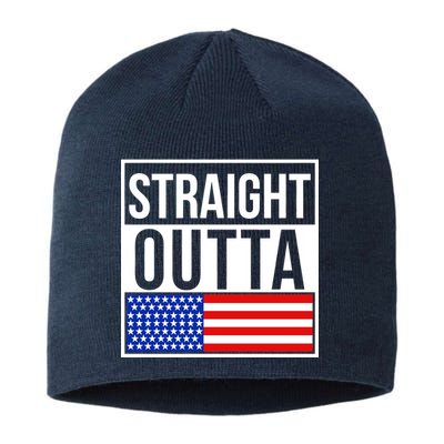 USA Straight Outta United States of America 4th of July Sustainable Beanie