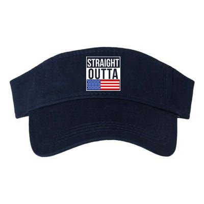 USA Straight Outta United States of America 4th of July Valucap Bio-Washed Visor