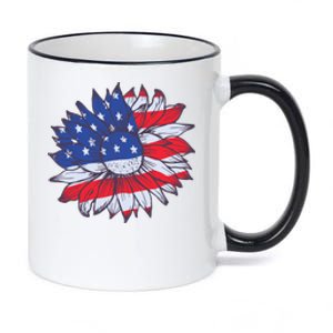 USA Sunflower 11oz Black Color Changing Mug