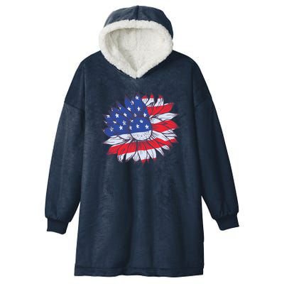 USA Sunflower Hooded Wearable Blanket