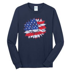 USA Sunflower Tall Long Sleeve T-Shirt