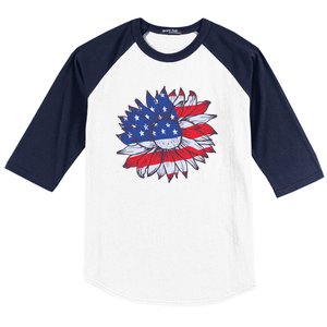 USA Sunflower Baseball Sleeve Shirt