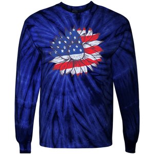 USA Sunflower Tie-Dye Long Sleeve Shirt