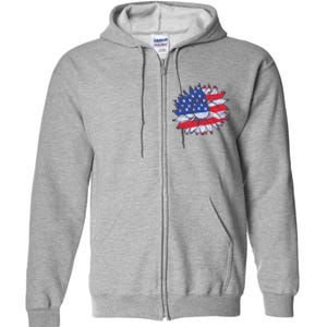 USA Sunflower Full Zip Hoodie