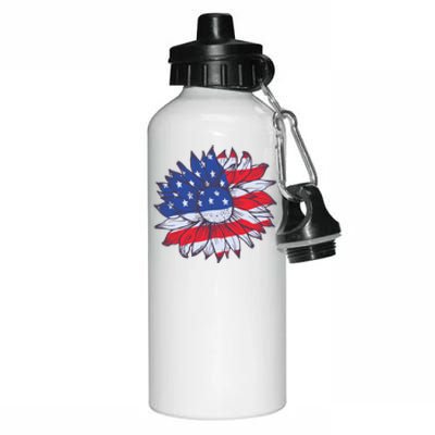 USA Sunflower Aluminum Water Bottle