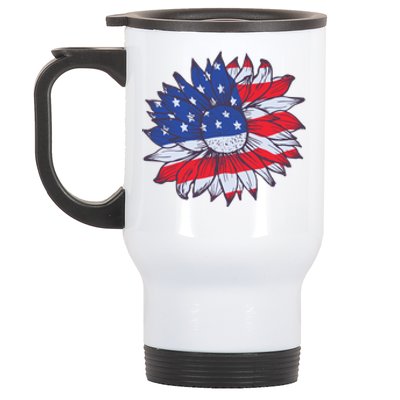 USA Sunflower Stainless Steel Travel Mug