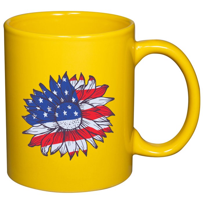 USA Sunflower 11oz C Handle Ceramic Mug