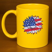 USA Sunflower 11oz C Handle Ceramic Mug