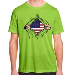 USA Superhero Ripped American Flag Adult ChromaSoft Performance T-Shirt