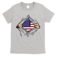 USA Superhero Ripped American Flag T-Shirt