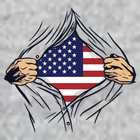 USA Superhero Ripped American Flag T-Shirt