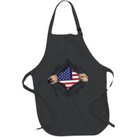 USA Superhero Ripped American Flag Apron