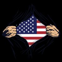 USA Superhero Ripped American Flag Apron