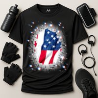 USA Torn Star American Flag Cooling Performance Crew T-Shirt