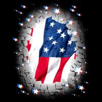 USA Torn Star American Flag Cooling Performance Crew T-Shirt