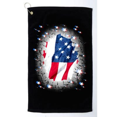 USA Torn Star American Flag Golf Towel