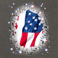 USA Torn Star American Flag Cotton Canvas Backpack