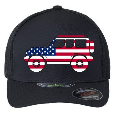 USA Truck American Flag Flexfit Unipanel Trucker Cap