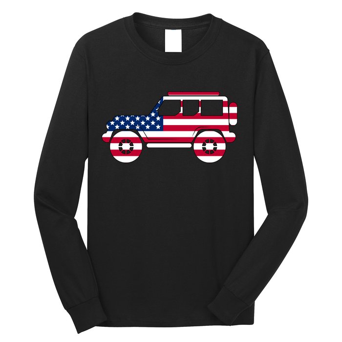 USA Truck American Flag Long Sleeve Shirt