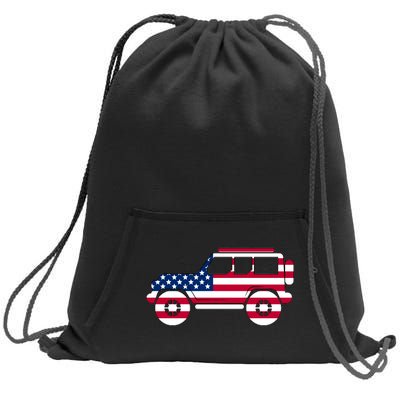 USA Truck American Flag Sweatshirt Cinch Pack Bag