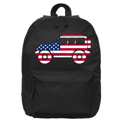 USA Truck American Flag 16 in Basic Backpack