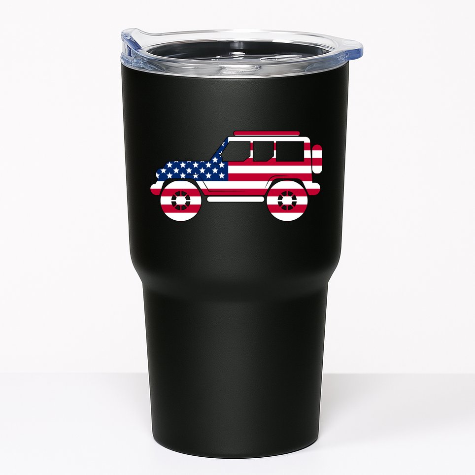 USA Truck American Flag Tumbler
