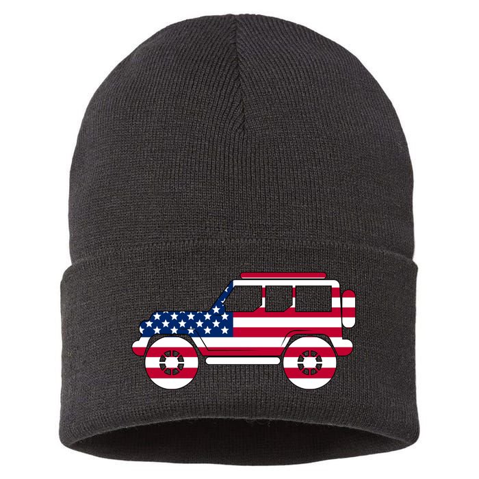 USA Truck American Flag Sustainable Knit Beanie