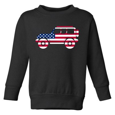 USA Truck American Flag Toddler Sweatshirt