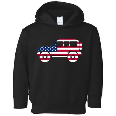 USA Truck American Flag Toddler Hoodie