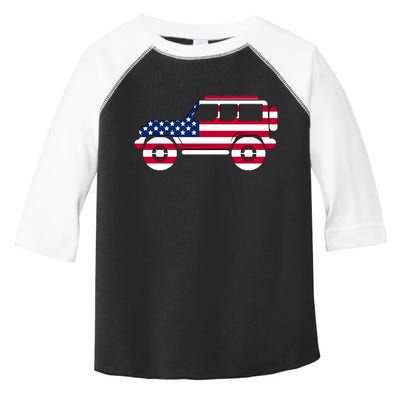 USA Truck American Flag Toddler Fine Jersey T-Shirt