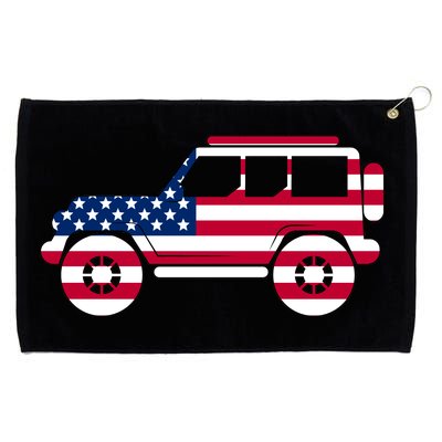 USA Truck American Flag Grommeted Golf Towel