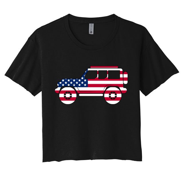USA Truck American Flag Crop Top