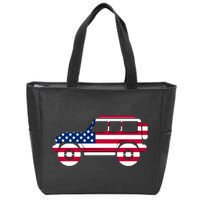 USA Truck American Flag Zip Tote Bag