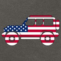 USA Truck American Flag Cotton Canvas Backpack