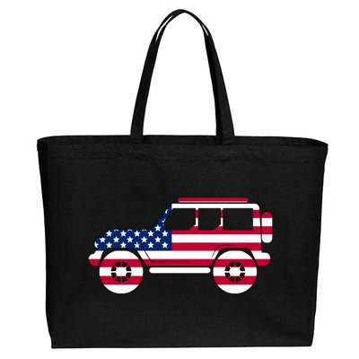 USA Truck American Flag Cotton Canvas Jumbo Tote