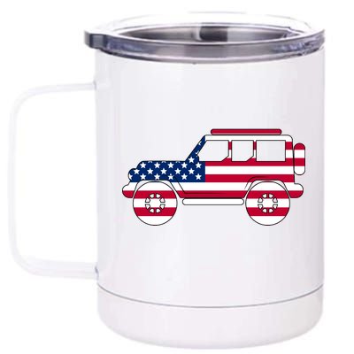 USA Truck American Flag 12 oz Stainless Steel Tumbler Cup