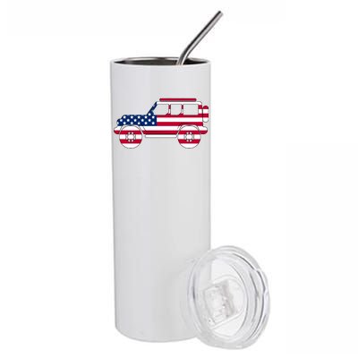 USA Truck American Flag Stainless Steel Tumbler