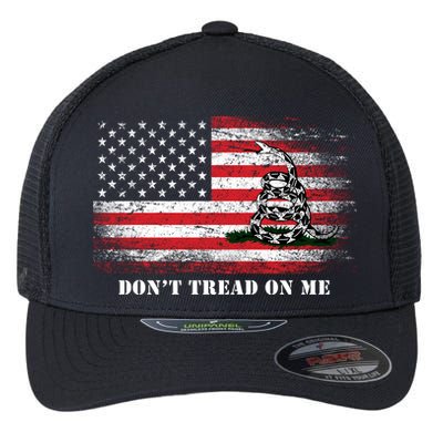 USA Vintage Flag Don't Tread On Me Flexfit Unipanel Trucker Cap