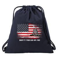 USA Vintage Flag Don't Tread On Me Drawstring Bag