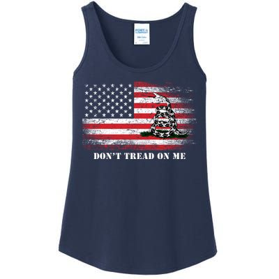 USA Vintage Flag Don't Tread On Me Ladies Essential Tank