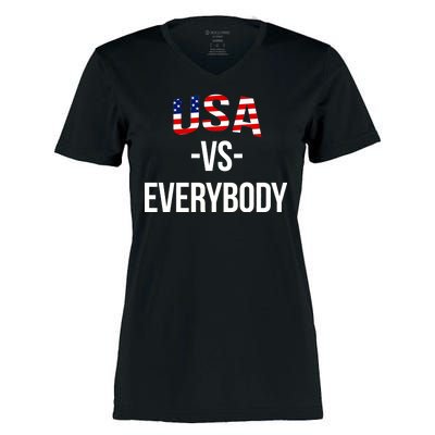 USA Vs Everybody Women's Momentum V-Neck T-Shirt