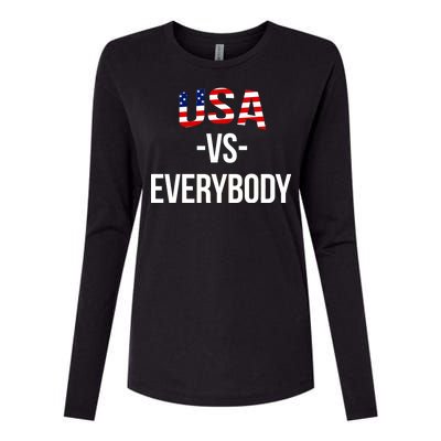 USA Vs Everybody Womens Cotton Relaxed Long Sleeve T-Shirt