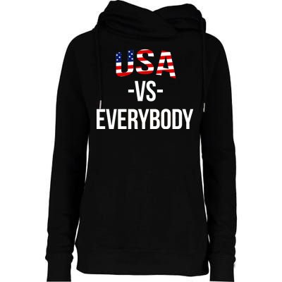 USA Vs Everybody Womens Funnel Neck Pullover Hood